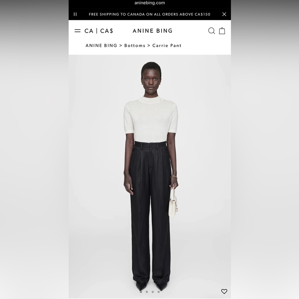 Anine Bing Black Wide Leg Pants